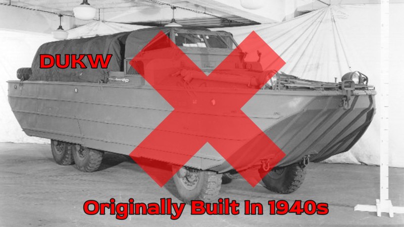 Old DUKW with a red cross on it