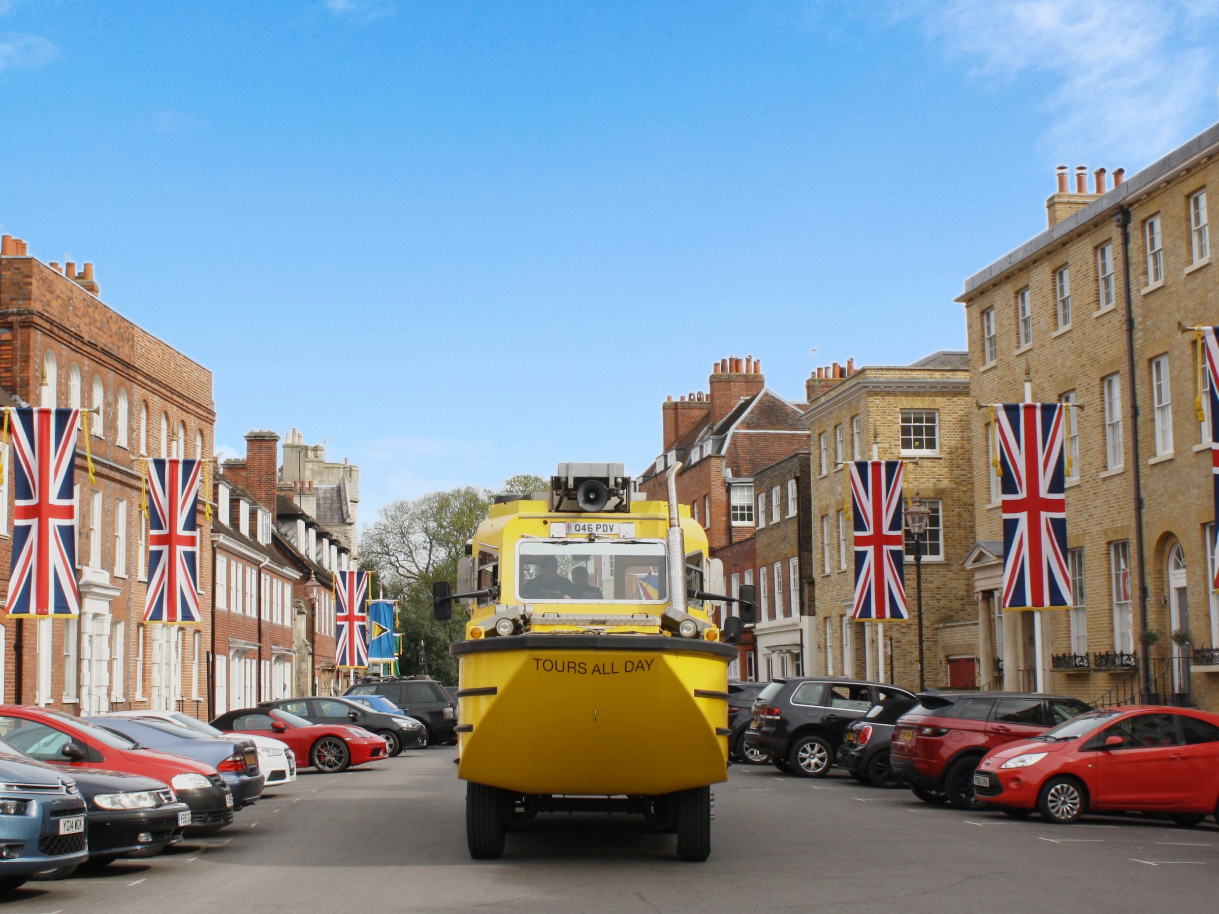 Duck Park Street With Flags