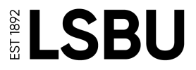 Black text 'LSBU' with 'EST 1892' vertically on the left.